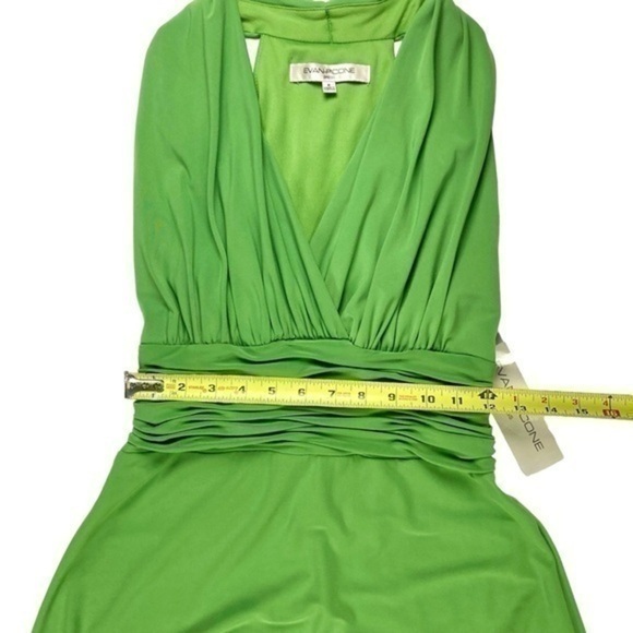 Evan Picone Babydoll Criss-Cross Bust Formal Dress Sz 8 Green‎ Party Stretch NWT - Picture 5 of 15